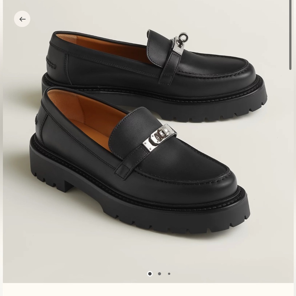 Hermes Icone loafer Black Leather Loafers EU 39